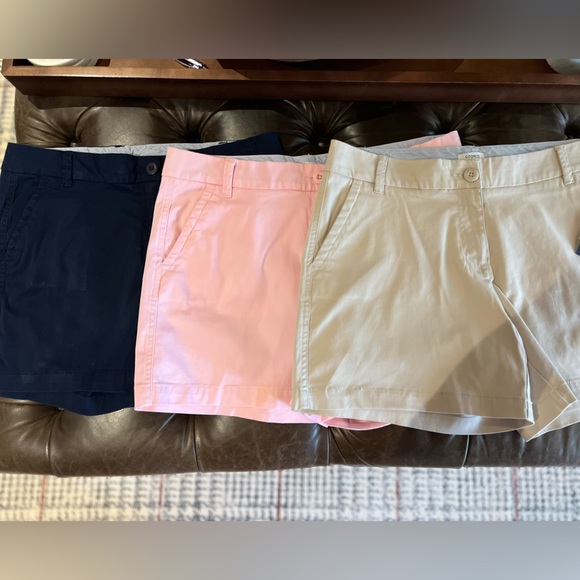Crown & Ivy three pair of women’s shorts Caroline cut size 8 tan are NWT - Picture 1 of 10